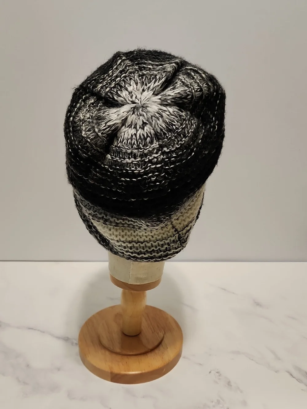 Calvin Klein Black  Gray and White Knit Beanie